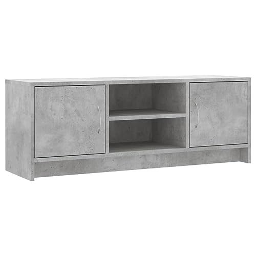 vidaXL Meuble TV Gris béton 102x30x37,5 cm Bois d'ingénierie, Support TV, Armoire média, Armoire HiFi, unité TV, Meuble multimédia, Meuble latéral