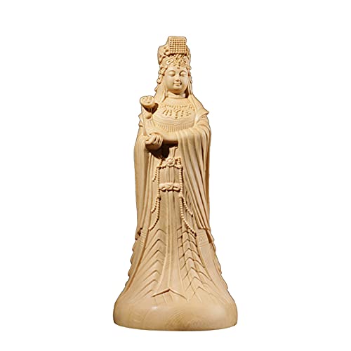 Aurh Cypress Wood Mazu Sculpture Wood Buddha Statue Sea Mother Worship Myth Home Decor Tianminjiedm #TOP17