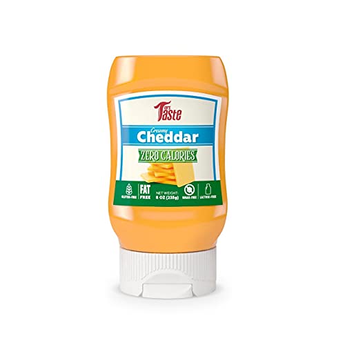 Mrs Taste Creamy Sauce, Fat Free Low Calorie Condiment, Zero Sugar, Gluten Free (8 oz, Cheddar)