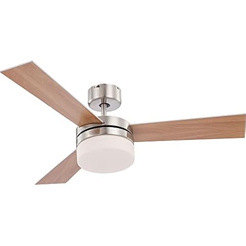 etc-shop RGB LED Decken Ventilator Leuchte dimmbar Fernbedienung Farbwechsler Lampe Flügel Buche/Silber Cover