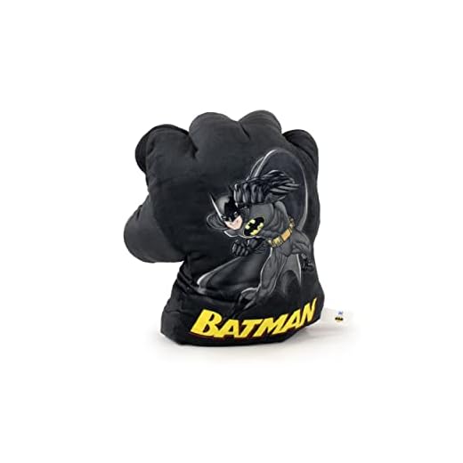 Play by Play Peluche de Guantes de Boxeo -Personajes DC Comics - Superman, Batman, Joker - 1 Unidad Mano Derecha (Batman)