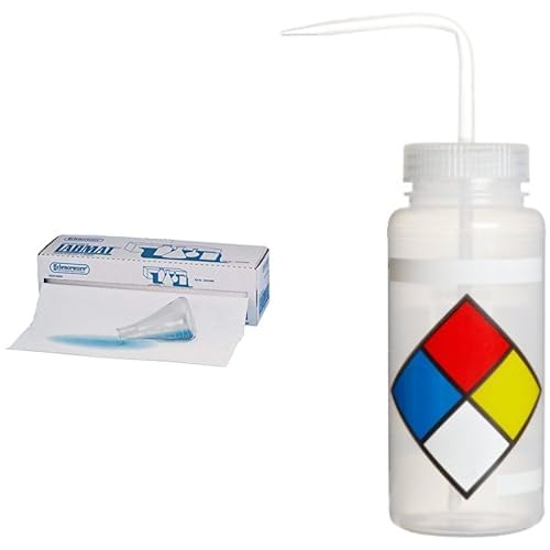 SP Bel-Art Labmat Bench Liner 50 Feet, White with SP Bel-Art Safety-Labeled 4-Color LYOB Wide-Mouth Wash Bottles 500ml (Pack of 4) (2 Items)