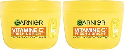 GARNIER - SkinActive Vitamine C - Crème Sorbet Hydratante Boost d'Eclat Fresh & Bright - Crème Hydratante & Anti-Taches - Unifie & Illumine le Teint - Tous...