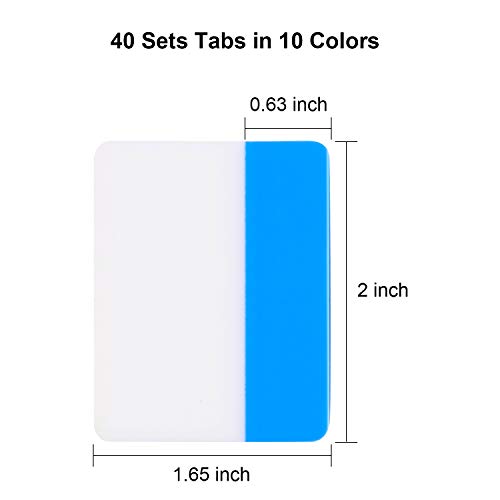 Jovitec 800 Pcs 40 Sets Sticky Tabs 2 Inch Colored Index Tabs Writable and Repositionable Labels for File Folders Books Reading Notes Classify File(Fresh Colors)