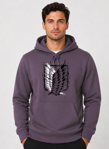 Image of ADRO Mens Abstract Graphic Hoodie | 320 GSM Cotton Poly Fleece | Regular Fit Contemporary Artistic Sweatshirt for Winter & Streetwear
