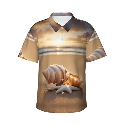 Chemise hawaïenne homme plage et coquillages parfaite pour vos soirées d'été