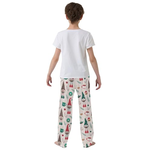 Gnome Candy Cane Donut Boys Long Pants Soft Trousers Elastic Waist Kids Lounge Bottoms with Pockets S-XL3