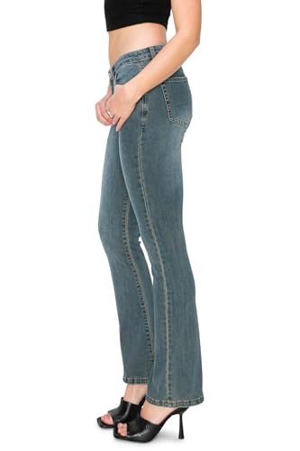 KHAKI & BLUE Women's Low Rise Classic Tight Upper Leg Bootcut Jeans2