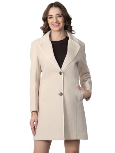 Image of PLAGG Women's Notched Lapel Long Overcoat