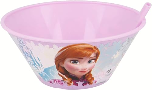 Golddunes Bol réutilisable avec paille réutilisable 500 ml sans BPA (Frozen Pink Anna)
