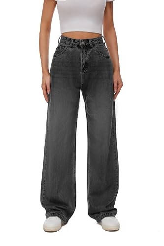 Women High Waist Wide Leg Jeans Boyfriends Stretch Long Trousers Denim Pants4