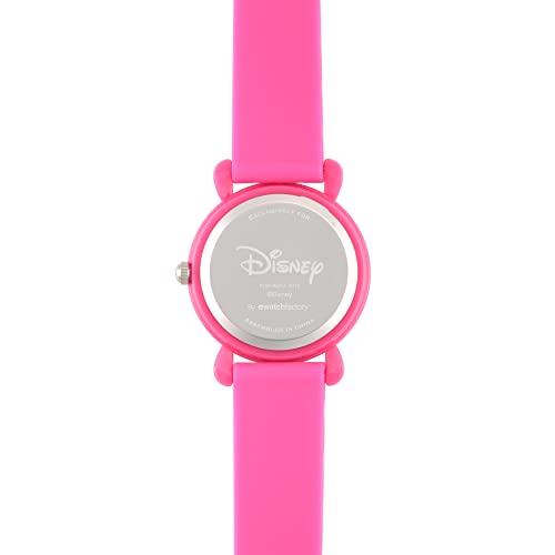Disney Relógio de Quartzo Analógico Girls Princess com Pulseira de Silicone, Rosa, 16 (Modelo: WDS00