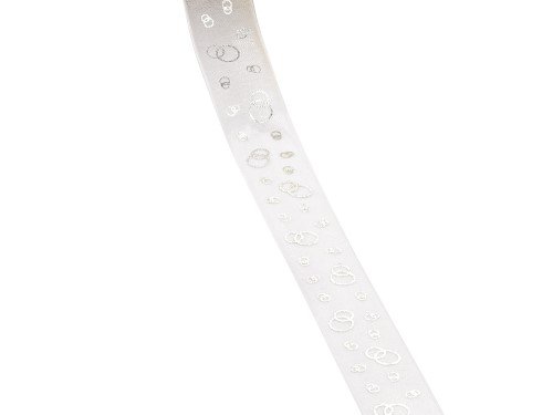 CREApop® Ribbon Organza Rings White/Silver Roll 20 m