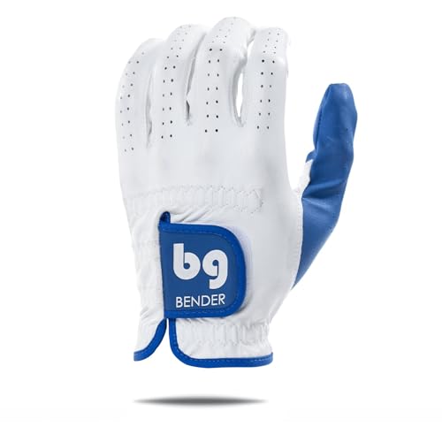 Bender Gloves - Men's Golf Glove, Durable Cabretta Leather Material, Unique Golf Gloves Men Right Handed Golfer (Wear On Left)