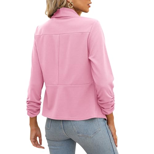 Image of POGTMM Women 3 /4 Sleeve Blazer Open Front Cardigan Jacket Work Office Blazer