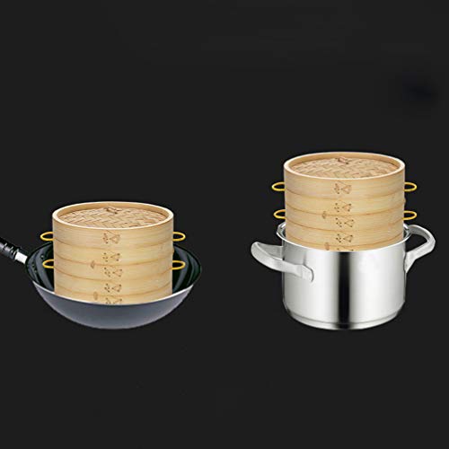 Vaporizador de bambu para cozinha Cabilock 2 peças com tampa de vaporizador chinês cesta para cozime