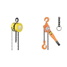 SPECSTAR Hand Chain Hoist 1 Ton 2200 Lbs Capacity 10 Feet with SPECSTAR Lever Chain Hoist 3/4 Ton 1650 Lbs Capacity 5 Feet