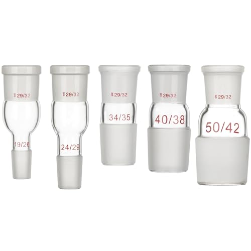 Cristalería de laboratorio de adaptadores de conexión de contracción directa de vidrio borosilicato para conectar juntas de diferentes tamaños (29/32 to 19/26)