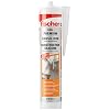 fischer Premium-Bausilikon, geruchsarmes Silikon, wetterfeste Dichtmasse für Innen & Außen, Kartusche für zahlreiche Anwendungen und Baustoffe, Langzeitschutz vor Schimmel, 310 ml, transparent
