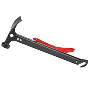 MAGT Marteau De Camping, Extracteur De Maillet De Camping Extérieur Multifonctionnel pour Piquets De Tente, Marteau d’extérieur avec Sangle 30cm, Marteau de Camping Portable Conception avec Crochet