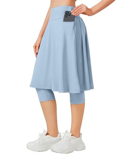 Image of ANIVIVO Skirted Legging for Women, Yoga Legging with Skirts &Women Tennis Leggings Clothes Pockets