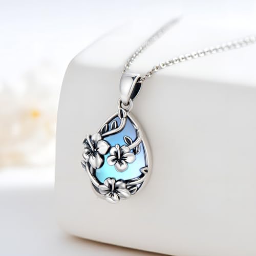 JUSTKIDSTOY Moonstone Necklace 925 Sterling Silver Teardrop Pendant Necklace Jewelry Gifts for Women Girls2