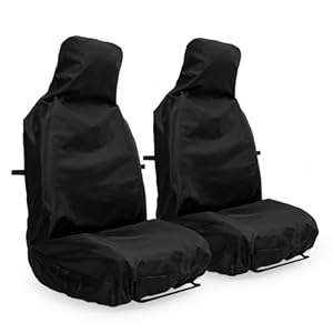 Shipley Motor Factors: Heavy Duty Seat Covers for Front Seats – Waterproof Seat Covers for Cars, Van Seat Covers & Alike – Side Airbag Compatible Seat Covers – Oxford Fabric Bucket Seat Cover – Pair