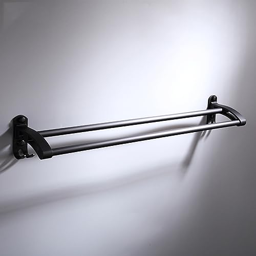 Porte-serviettes double couche support mural accessoires de bain noir