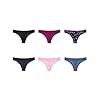 Hanes-Womens-Comfort-Flex-Fit-Microfiber-Thong-Underwear-6-Pack Hanes Women's Thongs ComfortFlex Fit Stretch Panties, Cooling Microfiber Underwear, 6-Pack (Colors May Vary), Assorted, Large