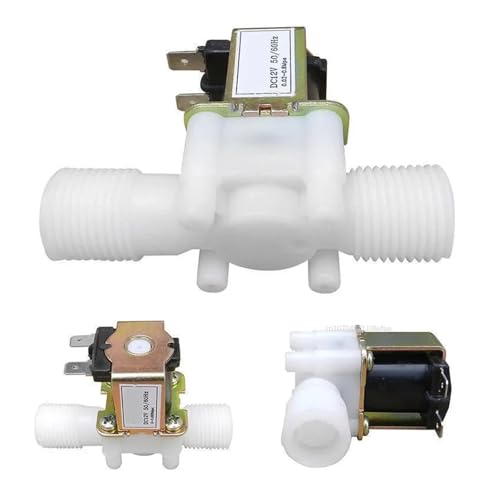 Válvula solenoide 1/2 control de agua 24V normalmente cerrada para tuberías rosca 3