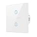 Produktbild WLAN Smart Lichtschalter,KOAANW 2 Weg SmartHome Touch Wandschalter Kompatibel mit Alexa[Echo,Echo dot], Google Home&IFTTT Kompatibel,Timer Funktion,Kein Hub erforderlich,86mm×86mm 100-240V