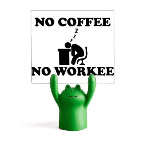 Support pour mémo grenouille No Coffee No Workee contre le désordre de bureau