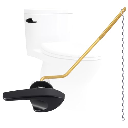 Universal Metal Side Mount Toilet Handle Replacement Kit, Matteblack