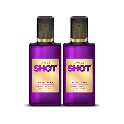 Image of Layer'r Shot Knight Rider Body Spray For Men - 2 x130ml | Long Lasting Premium Fragrance With Skin-Friendly Scent | Aerosol Perfume | Suitable For All Occasion | For Men