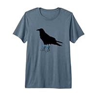 Funny Crow in Wellies Bird in Wellington Boots Novelty Premium Tri-Blend T-Shirt
