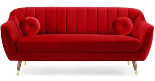 Image of Supernal 3 Seater Sofa Set with Brass tip Legs Perfect Gives Luxurious Look for Home /Living Room /Office /Guest Room /Hotels /Lounge