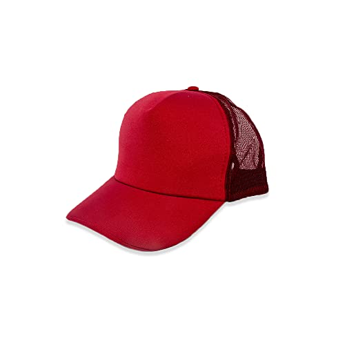 Boné Aba Curva Unissex Trucker Liso Cores Sortidas Tamanho:U;Cor:Vermelho