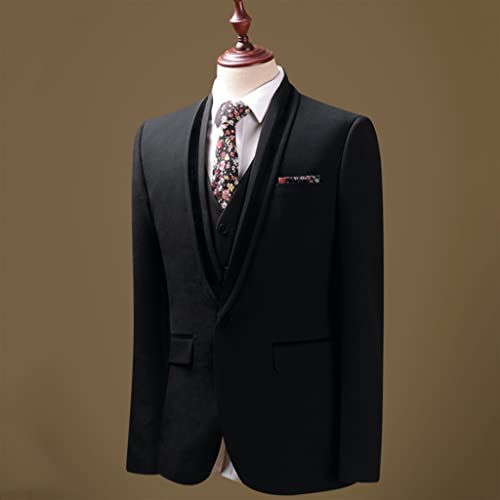 Men's Suit Suit Wedding Slim Business Casual Formal Dress Three Sets(XX-Large)3