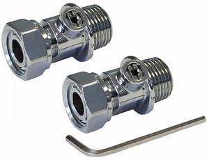 Isolating Heated Towel Rail Radiator Tails 15mm Compression Valve X 1/2" Chrome