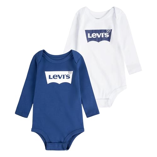 Levi's Kids Lhn Ls 2Pk Batwing Bodysuit Set Mixte, Estate Bleu, 6-12 Mois