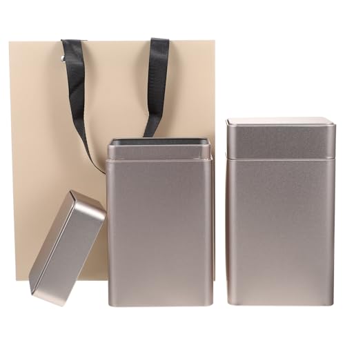 TOBBOMEY 2個 ブリキ製密封茶筒 多用途収納缶 お茶保存容器 防塵防湿仕様 グリーンティーやハーブティーに 家用食品キャニスター