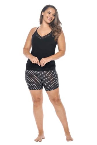 Image of Undersummers Classic Shortlette, Plus Size Slip Shorts for Women Under Dress, Thigh Anti Chafing Shorts Women, Undergarments for Dresses (4X, Polka Dot)