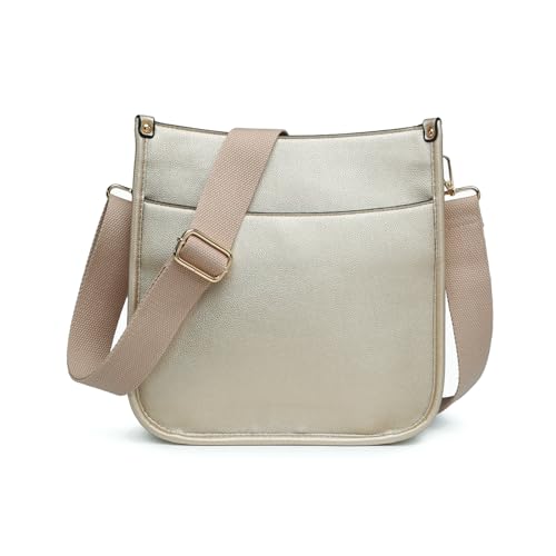 Image of Posie Crossbody Bags for Women Trendy Vegan Leather Hobo Purses Shoulder Handbags with Wide Adjustable Guitar Strap
