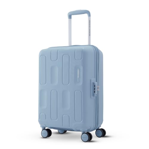 Image of American Tourister Ivy 2.0|Small Size Cabin Trolley Bag (55 cm)|360 8 Wheel Spinner Travel Luggage|Hard Case Polypropylene (PP) Suitcase|Combination Lock|Blue Frog