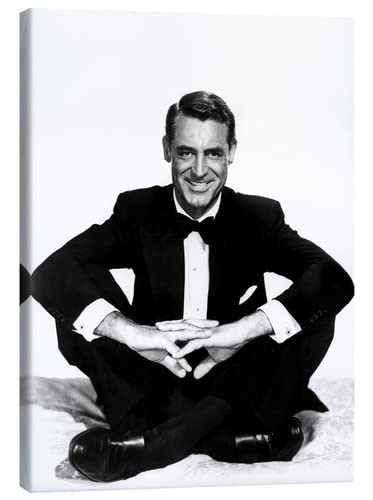Posterlounge Cary Grant Lienzo Cuadros decoración para Cualquier habitación 90 x 120 cm Blanco y Negro Famosos y celebridades Decoración Pared Cover