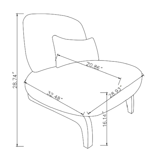 Sillón Armless Moderno Azul miniatura 2