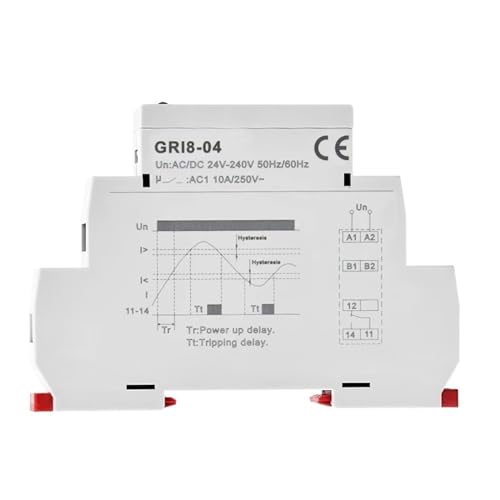Relé de monitoreo de corriente GRI8-03 con protección para sobrecorriente 0.1-1A 2