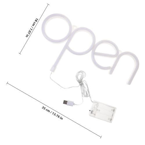 Letrero de neón abierto LED blanco para atraer clientes a tu tienda con elegancia 2