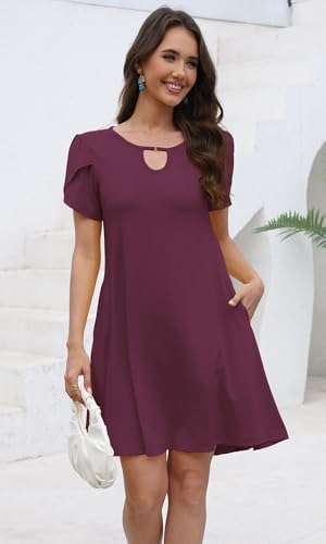 Image of COSSEN Women's Summer Casual Tshirt Dress Crew Neck