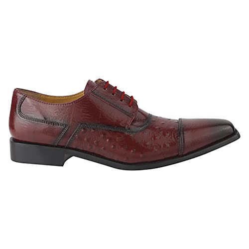 Image of LIBERTYZENO Mens Brogue & Plain Genuine Leather Animal Print Lace Up Oxford Dress Shoes for Easter Gift